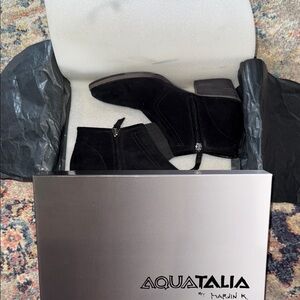 Aquatalia Women’s Black Suede Ankle Boots